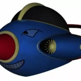Cartoon Airplane Skycar 3d model