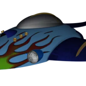 Futuristic Sky Spacecraft With Camouflage 3d model