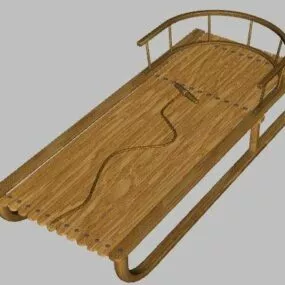 Wooden Sled 3d model