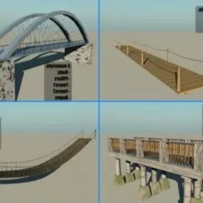 Small Bridge Building 3d model