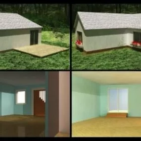 Small Cottage House With Garden 3d model