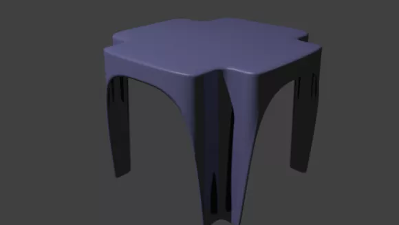 Vintage Dining Table With Chairs 3d model