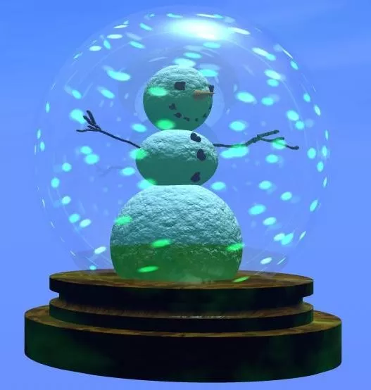 Christmas Character Snowman With Hat 3d model