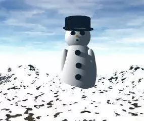 Snowman With Hat Character 3d model