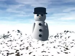 Snowman And Snowtree 3d model