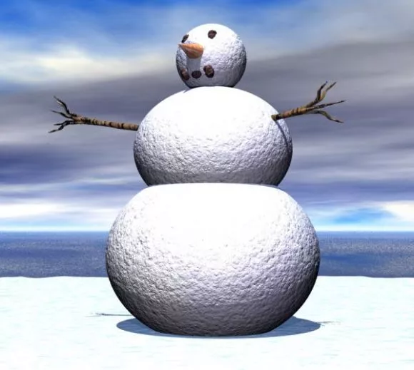 Snowman And Snowtree 3d model