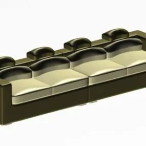 Waiting Sofa Upholstered Style 3d model