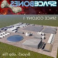 Space Colony Station Building 3d model
