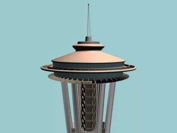 Space Station Tower Building 3d model Space Station Tower Building 3d model