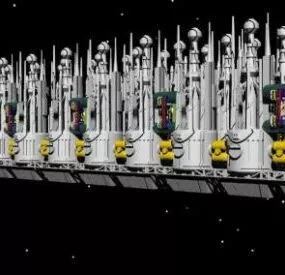 Fantasy Space Station Spacecraft 3d model