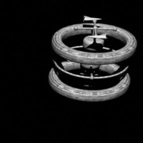 Futuristic Space Station 3d model