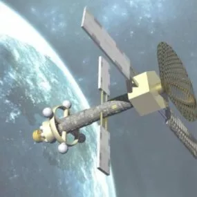 Space Station Over The Earth 3d model