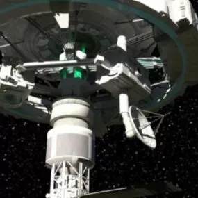 Earth Futuristic Space Station 3d model
