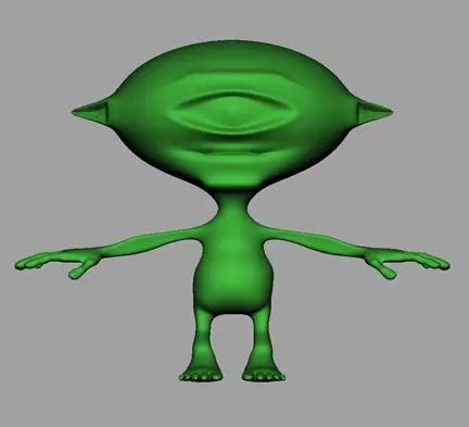 Steel Head Man Cartoon Character 3d model