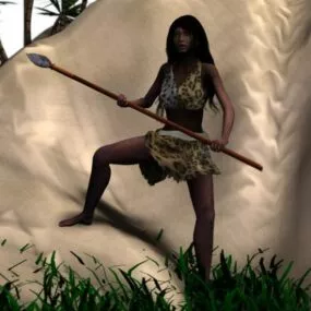 Girl Warrior Spear Weapon 3d model