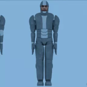 Armor Robot With Man Character 3d model