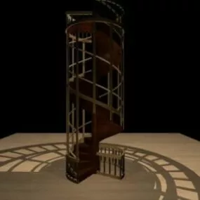 Steel Spiral Staircase 3d model
