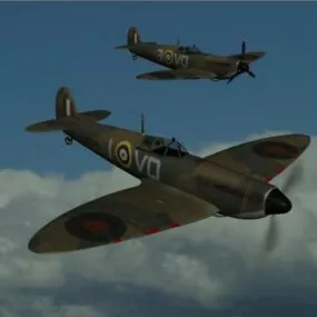 Spitfires Vintage Aircraft 3d model