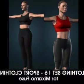 Girl In Sport Clothing 3d model