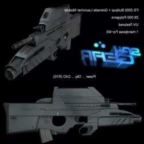 Spy Gear Set Bullpup Gun 3d model