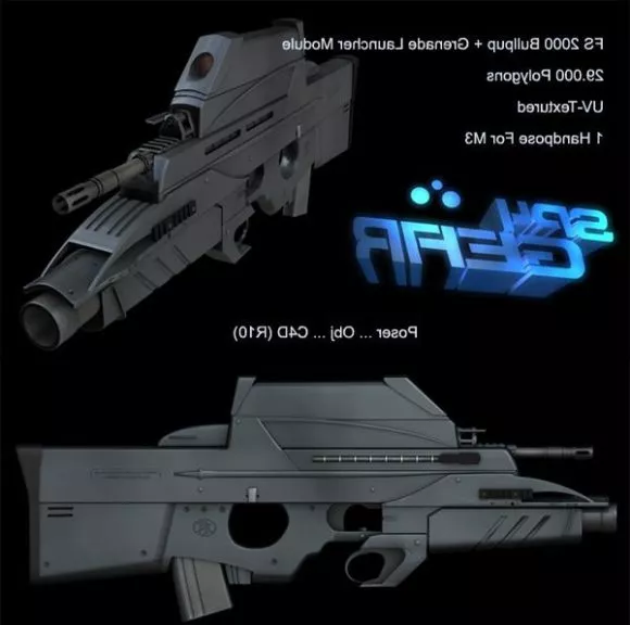 Spy Gear Set Bullpup Gun 3d model Spy Gear Set Bullpup Gun 3d model