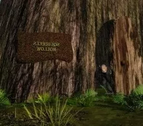 Squirrel Hollow On Tree Log 3d model