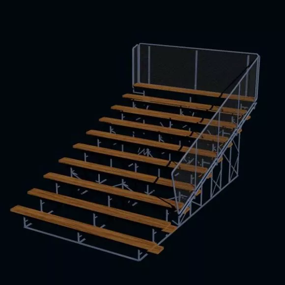 Stadium Bleacher Stair 3d model Stadium Bleacher Stair 3d model