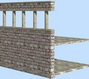 Stair Gate Wall Building 3d model