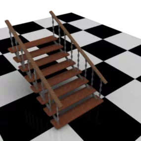Staircase Furniture Wooden Material 3d model