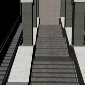 Stairs In Subway Building 3d model