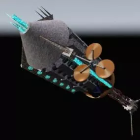 Futuristic Spaceship Starship Heliopolis 3d model