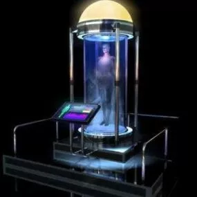 Scifi Lab Tank With Girl Character 3d model