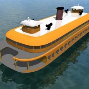 Island Ferry Large Ferry 3d model