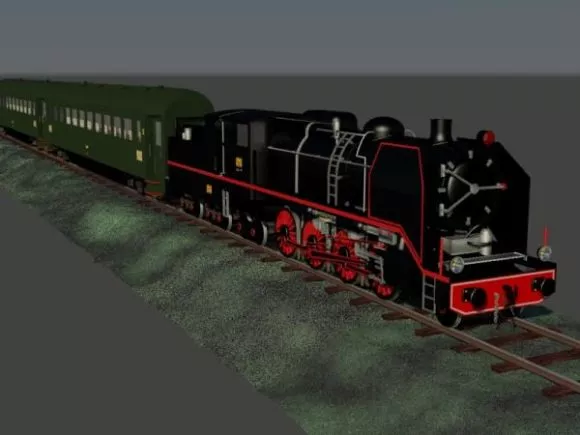 19th Century Steam Train Locomotive 3d model 19th Century Steam Train Locomotive 3d model
