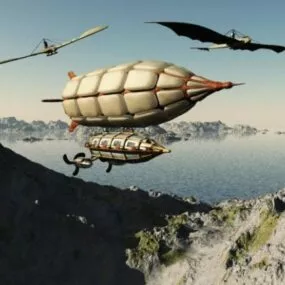 Vintage Steampunk Airship 3d model
