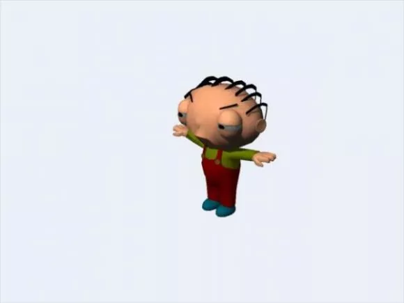 Stick Figure Animated Rigged 3d model