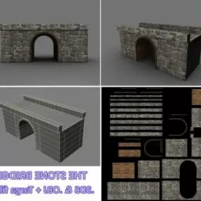 Tile Stone Bridge 3d model