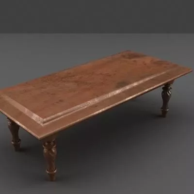 Glass Table With Inox Leg 3d model