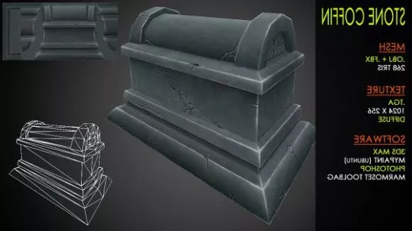 Stone Coffin 3d model Stone Coffin 3d model