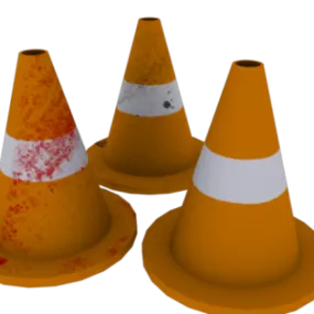 Plastic Street Cones 3d model