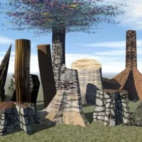 Stumps Art Sculpture Building 3d model
