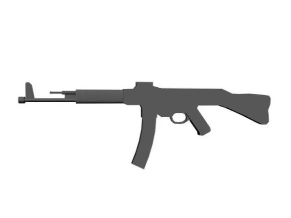 Final Gun With Knife Weapon 3d model