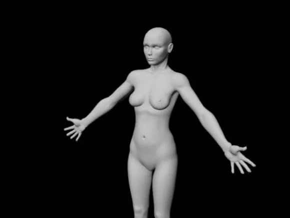 Robot Cartoon Character With Big Hand 3d model