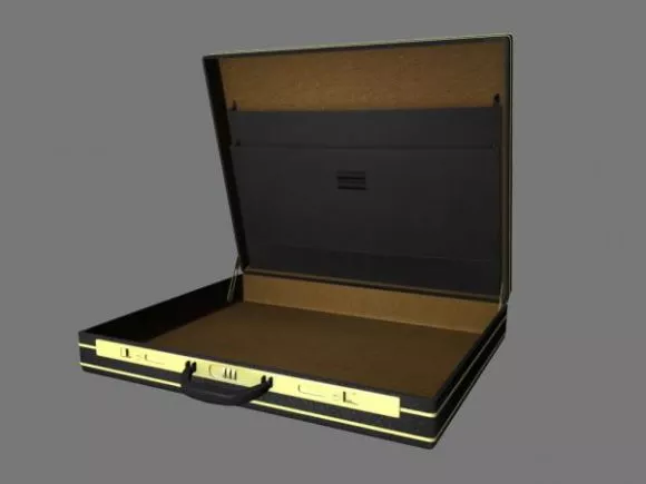 Black Leather Suitcase Box 3d model Black Leather Suitcase Box 3d model