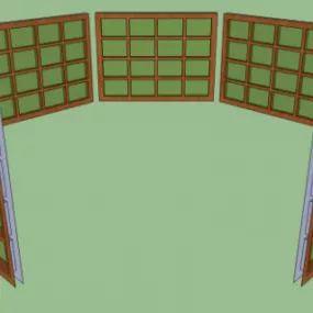 House Window Wood Frame 3d model