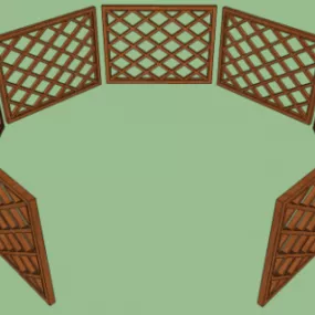 House Wood Door Window 3d model