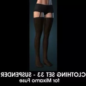 Beauty Girl With Suspender Fashion 3d model