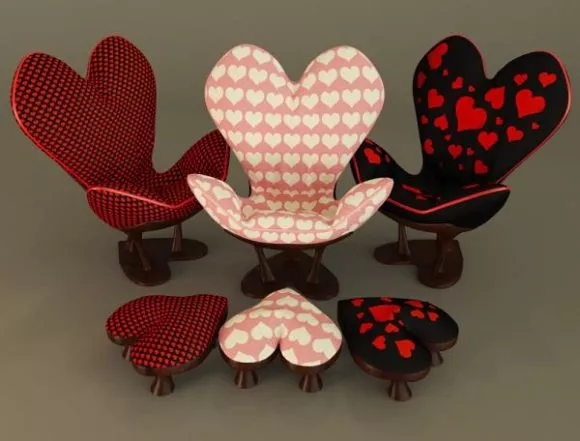 Wood Chair With Bamboo Frame 3d model