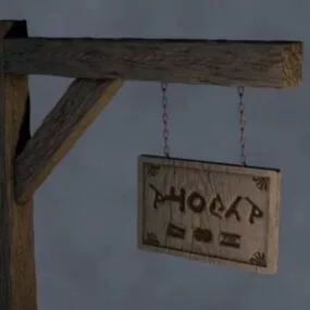 Swinging Sign Board 3d model