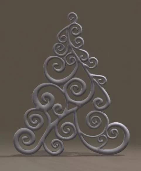 Swirly Christmas Tree Decoration 3d model Swirly Christmas Tree Decoration 3d model